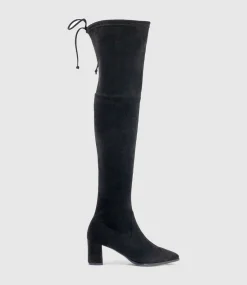 Valor60 Otk Block Heel Boot In Black Suede