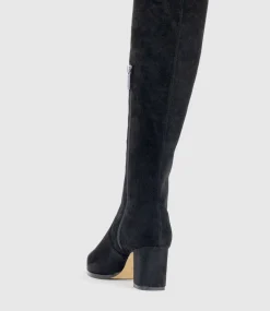 Valor60 Otk Block Heel Boot In Black Suede