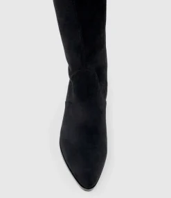 Valor60 Otk Block Heel Boot In Black Suede