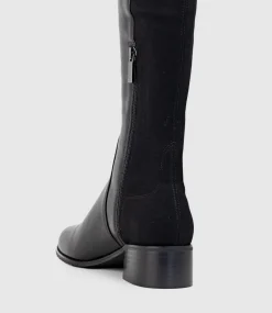 Vara40 Half And Half Knee High Boot In Black