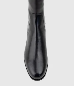 Vara40 Half And Half Knee High Boot In Black