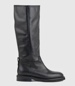 Vasile Knee High Boot With Gusset In Black