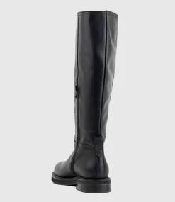Vasile Knee High Boot With Gusset In Black