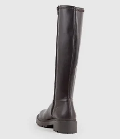 Vaught Stretch Knee High Boot In Brown