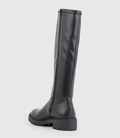 Vaught Stretch Knee High Boot In Black