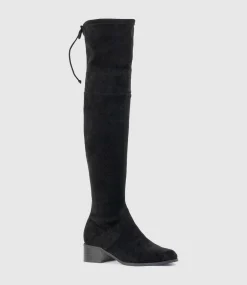 Veda40 Otk Stretch Boot In Black Suede