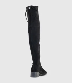 Veda40 Otk Stretch Boot In Black Suede