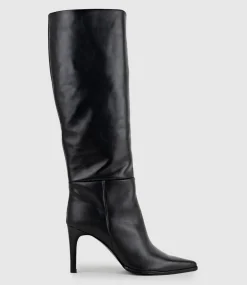 Velia80 Western Knee High Boot In Black