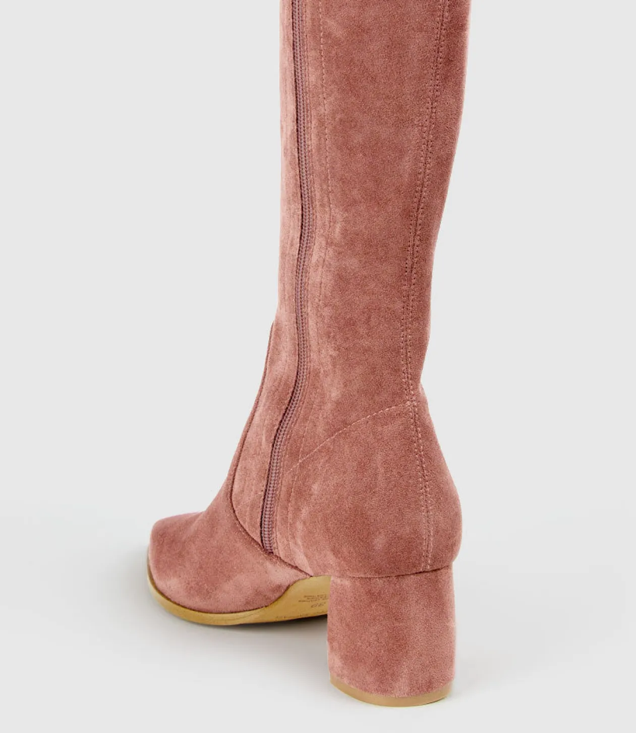 Verde Block Heel Otk Boot In Dusty Rose Suede