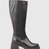 Verge Knee High Boot With Gusset In Black