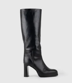 Verita95 Platform Knee High Boot In Black