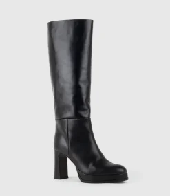 Verita95 Platform Knee High Boot In Black
