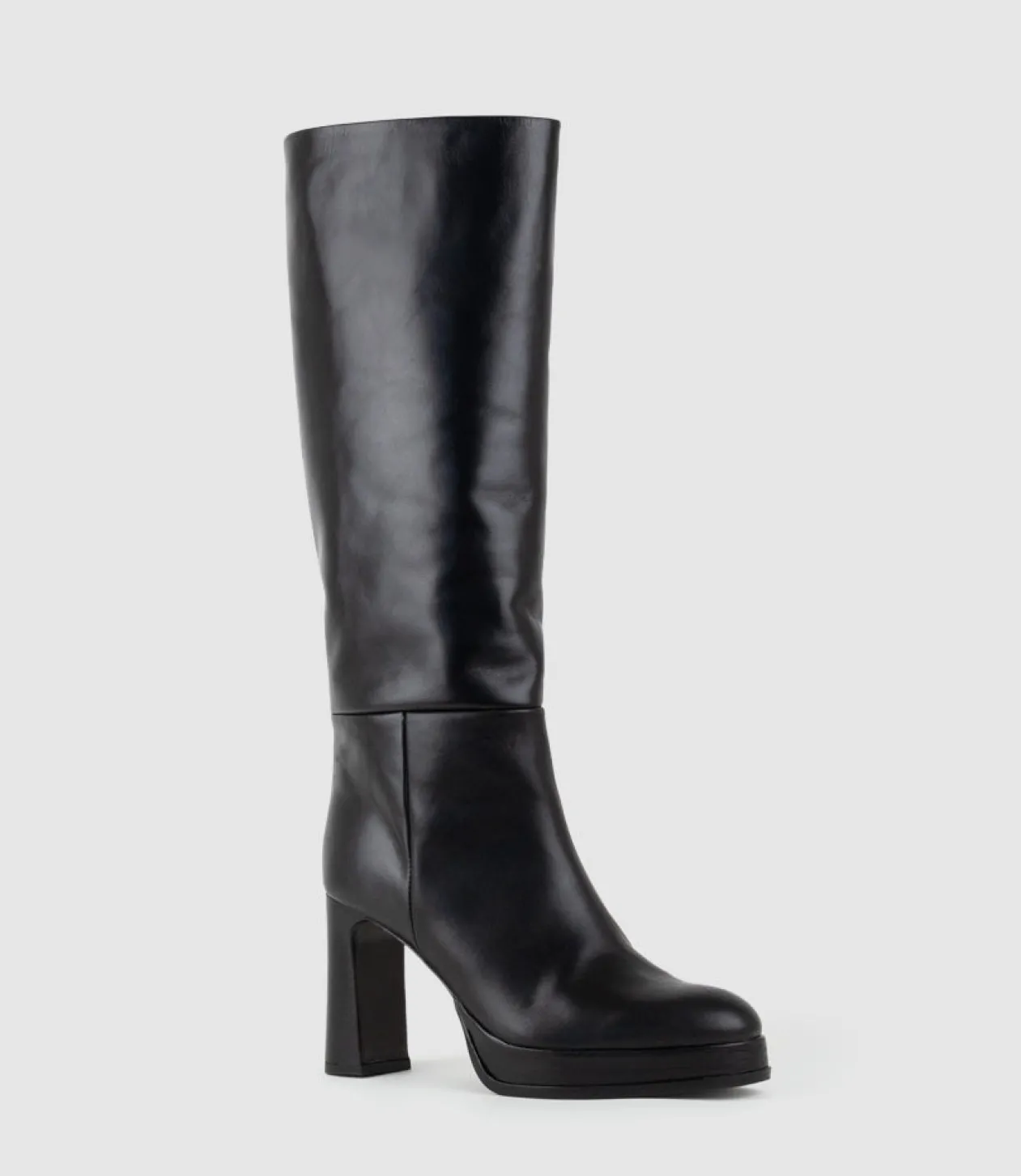 Verita95 Platform Knee High Boot In Black