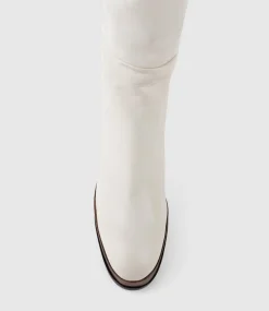 Verita95 Platform Knee High Boot In Offwhite