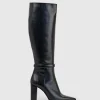Verity95 Pointed Knee High Boot In Black