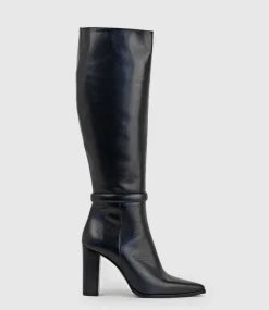Verity95 Pointed Knee High Boot In Black