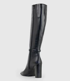 Verity95 Pointed Knee High Boot In Black