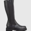 Verne Knee High Boot With Gusset In Black