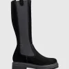 Verne Knee High Boot With Gusset In Black Suede
