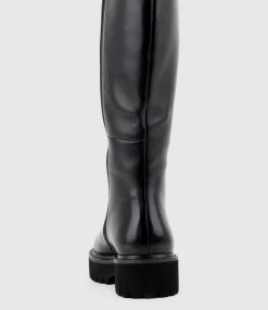 Vernon Knee High Boot On Eva Sole In Black