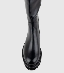 Vernon Knee High Boot On Eva Sole In Black
