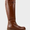 Vola Flat Knee High Boot In Brandy