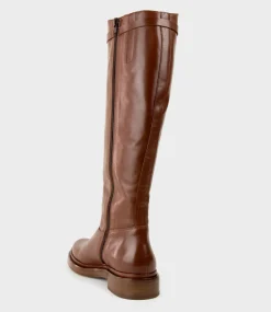 Vola Flat Knee High Boot In Brandy