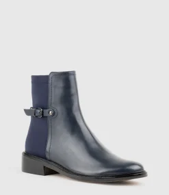 Warner30 Half And Half Ankle Boot In Navy Calf