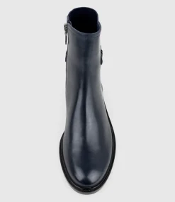 Warner30 Half And Half Ankle Boot In Navy Calf