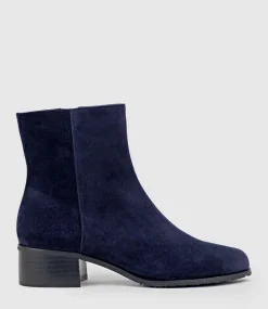 Weston40 Ankle Boot With Zip In Navy Suede