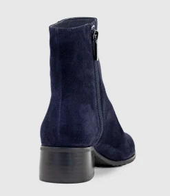 Weston40 Ankle Boot With Zip In Navy Suede