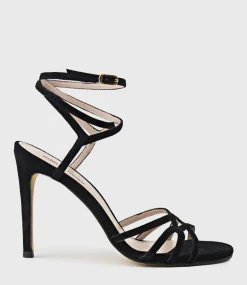 Whimsy100 Multi Strap Sandal In Black Suede