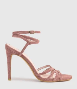 Whimsy100 Multi Strap Sandal In Dusty Rose Suede
