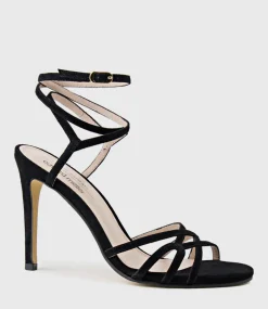 Whimsy100 Multi Strap Sandal In Black Suede