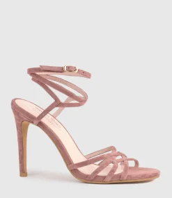 Whimsy100 Multi Strap Sandal In Dusty Rose Suede