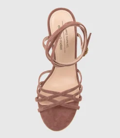 Whimsy100 Multi Strap Sandal In Dusty Rose Suede