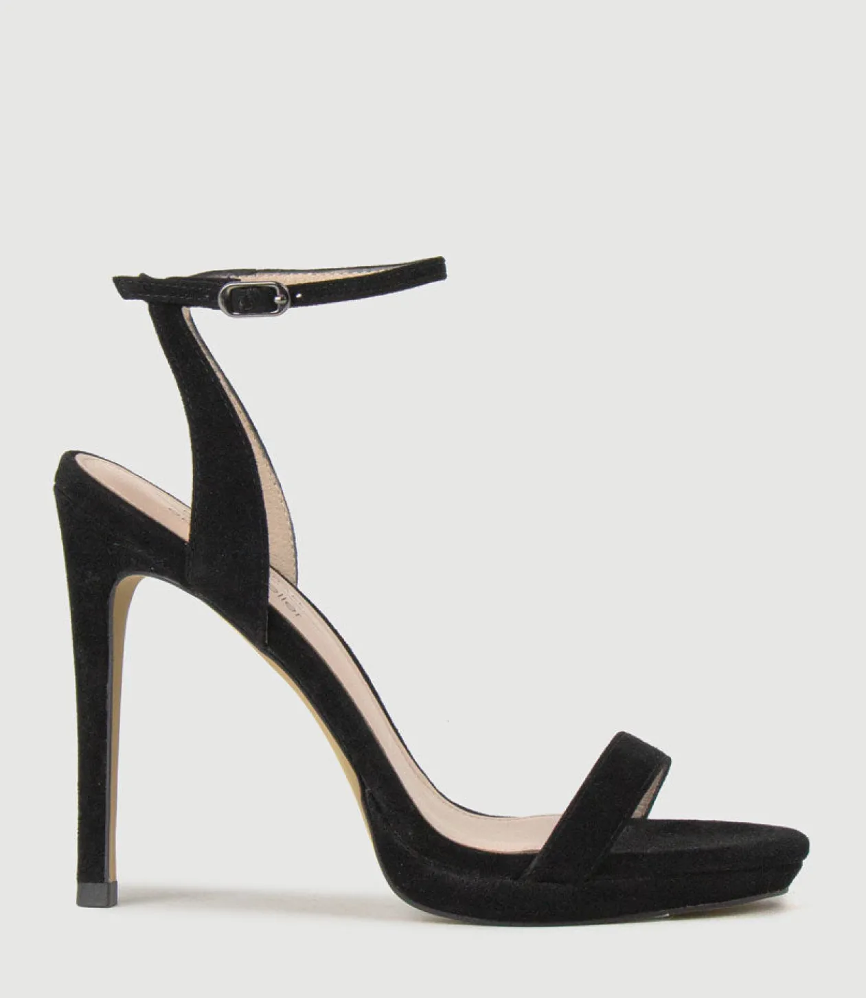 Whisper110 Single Strap Platform Sandal In Black Suede
