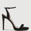 Whisper110 Single Strap Platform Sandal In Black Suede