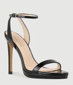Whisper110 Single Strap Platform Sandal In Black Patent