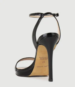 Whisper110 Single Strap Platform Sandal In Black Patent