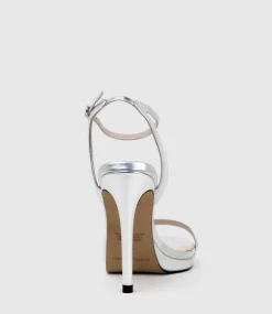 Whisper110 Single Strap Platform Sandal In Silver Mirror