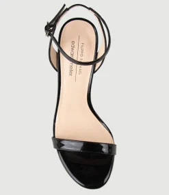 Whisper110 Single Strap Platform Sandal In Black Patent