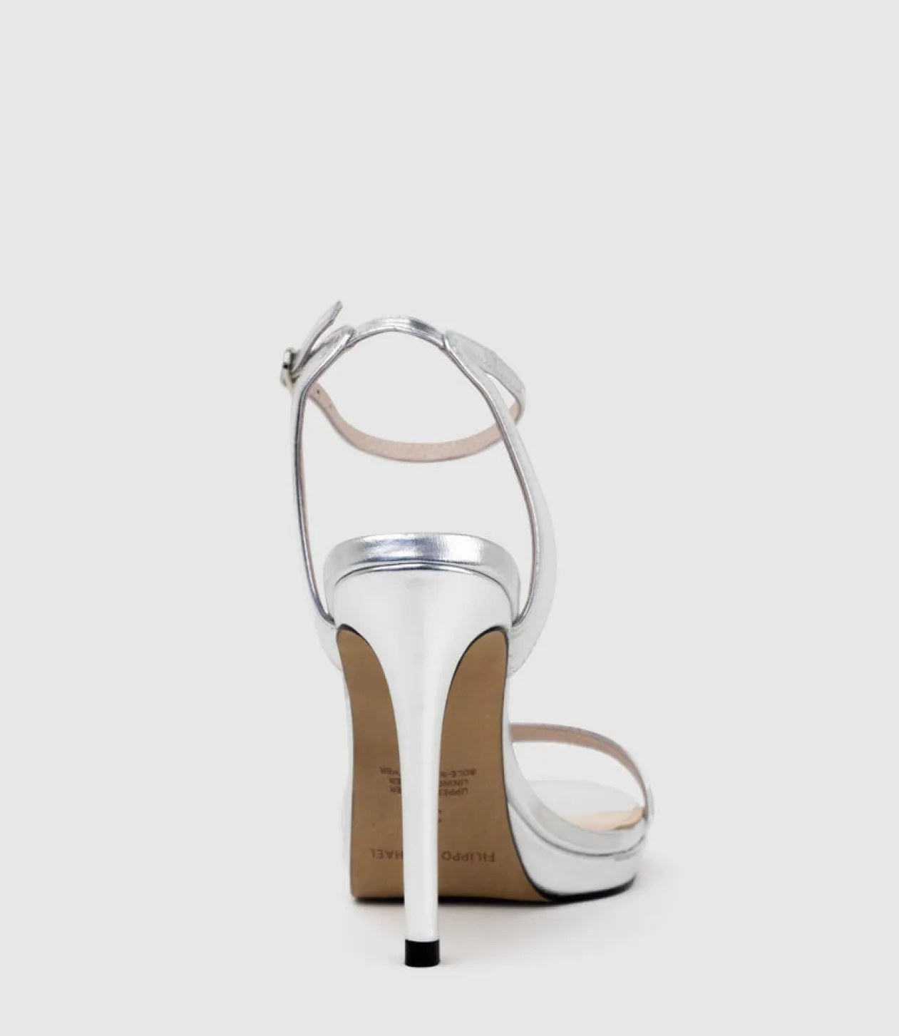 Whisper110 Single Strap Platform Sandal In Silver Mirror