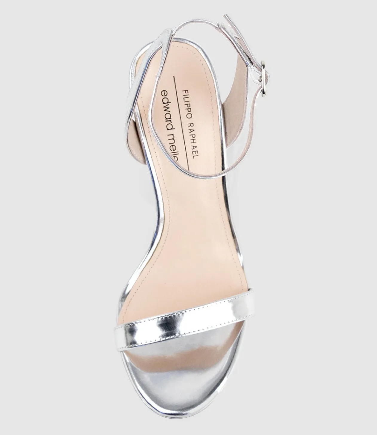 Whisper110 Single Strap Platform Sandal In Silver Mirror