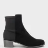 Wiley Half And Half Ankle Boot In Black Suede