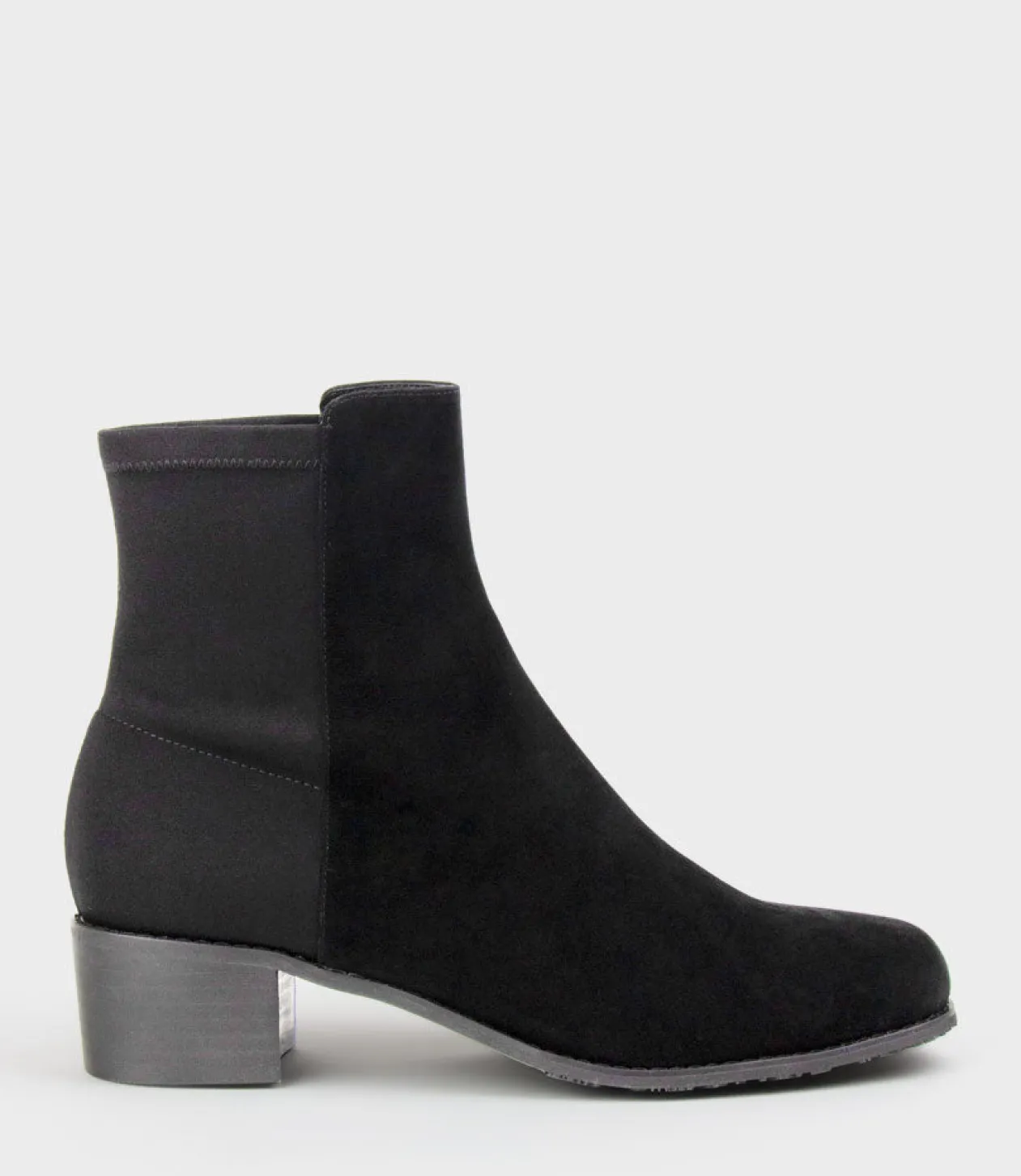 Wiley Half And Half Ankle Boot In Black Suede