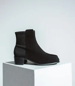 Wiley Half And Half Ankle Boot In Black Suede