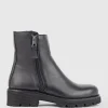 Wilma Double Zip Ankle Boot In Black