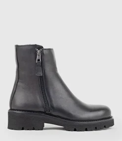 Wilma Double Zip Ankle Boot In Black