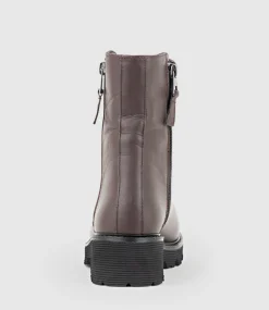 Wilma Double Zip Ankle Boot In Brown